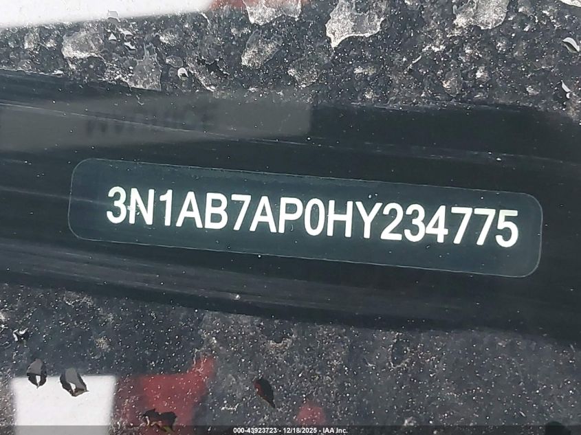 2017 Nissan Sentra S VIN: 3N1AB7AP0HY234775 Lot: 43923723