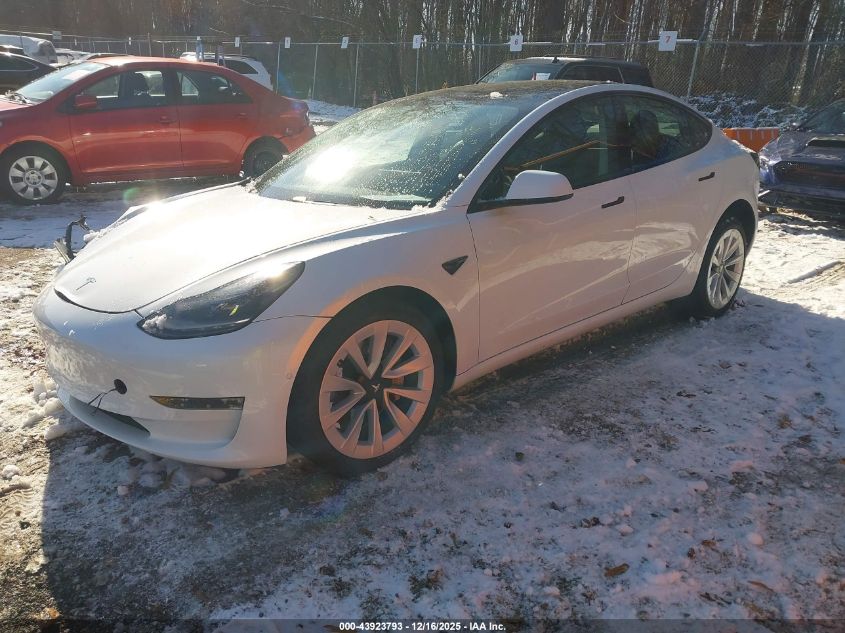 2021 Tesla Model 3 Standard Range Plus Rear-Wheel Drive VIN: 5YJ3E1EAXMF060011 Lot: 43923793