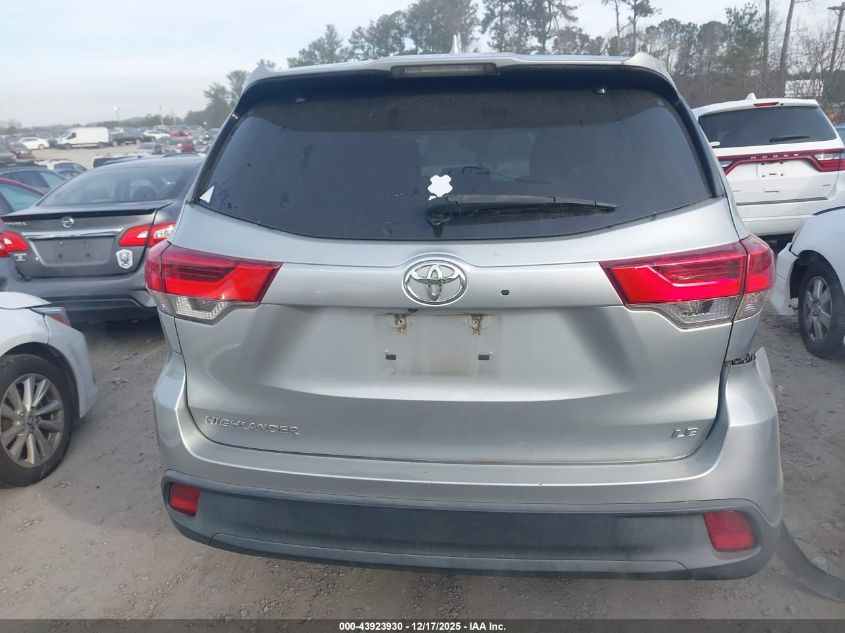 2018 Toyota Highlander Le Plus VIN: 5TDZZRFH8JS286161 Lot: 43923930