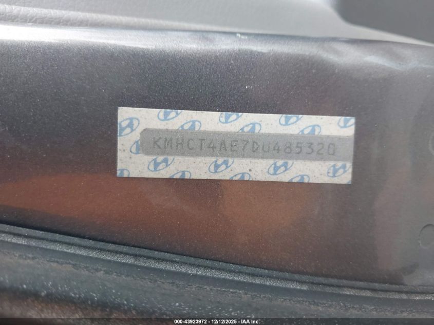 2013 Hyundai Accent Gls VIN: KMHCT4AE7DU485320 Lot: 43923972