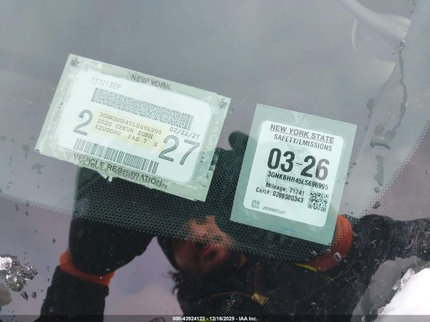 2020 Chevrolet Blazer Awd 2Lt VIN: 3GNKBHR45LS696995 Lot: 43924122