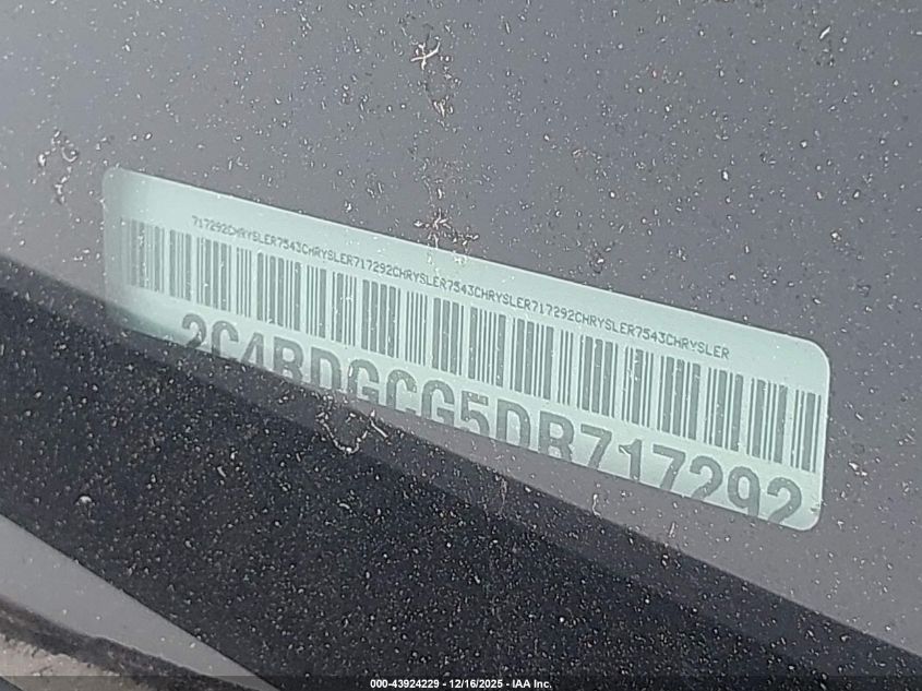 2013 Dodge Grand Caravan Sxt VIN: 2C4RDGCG5DR717292 Lot: 43924229