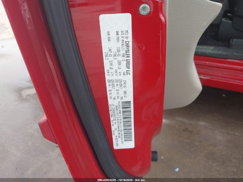 2013 Dodge Grand Caravan Sxt VIN: 2C4RDGCG5DR717292 Lot: 43924229