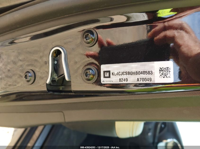 2017 Buick Encore Essence VIN: KL4CJCSB0HB040583 Lot: 43924253