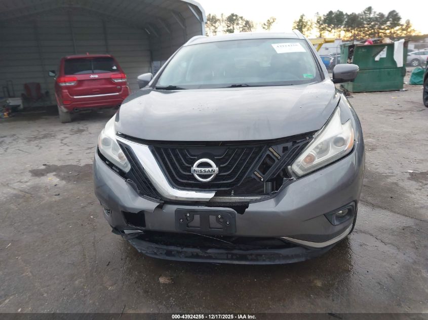 2017 Nissan Murano Sl VIN: 5N1AZ2MH3HN126501 Lot: 43924255