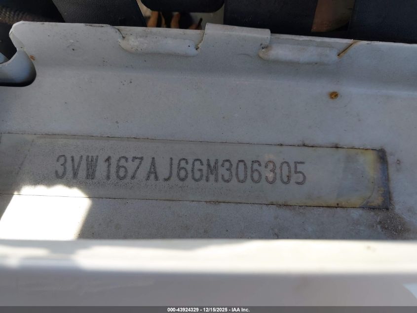2016 Volkswagen Jetta 1.4T S VIN: 3VW167AJ6GM306305 Lot: 43924329