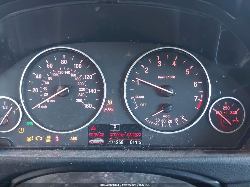 2014 BMW 328I VIN: WBA3A5C52EF605038 Lot: 43924334