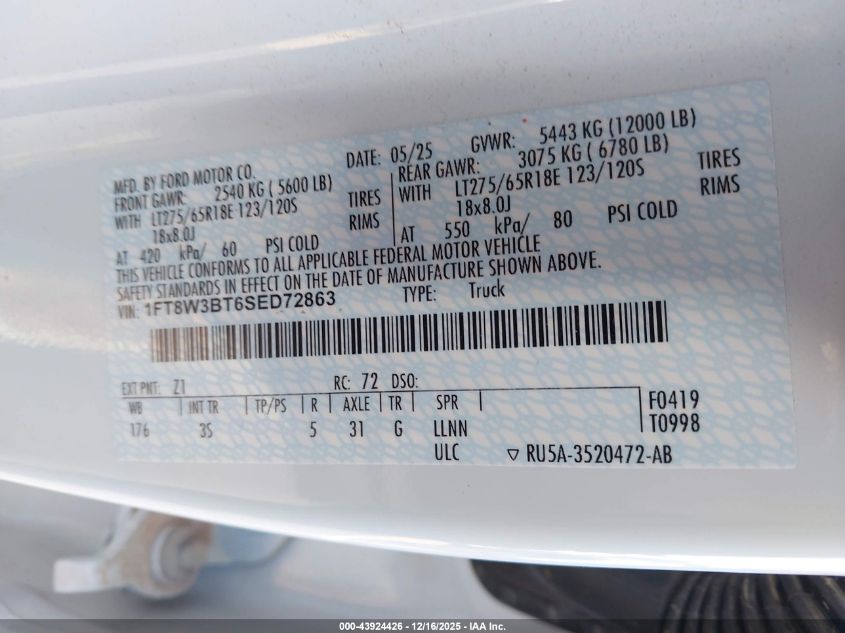 2025 Ford F-350 - 1FT8W3BT6SED72863