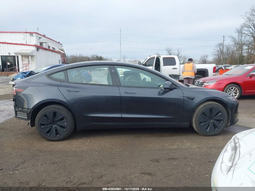 2025 Tesla Model 3 Long Range Rear-Wheel Drive/Standard Rear-Wheel Drive VIN: 5YJ3E1EA0SF976399 Lot: 43924561