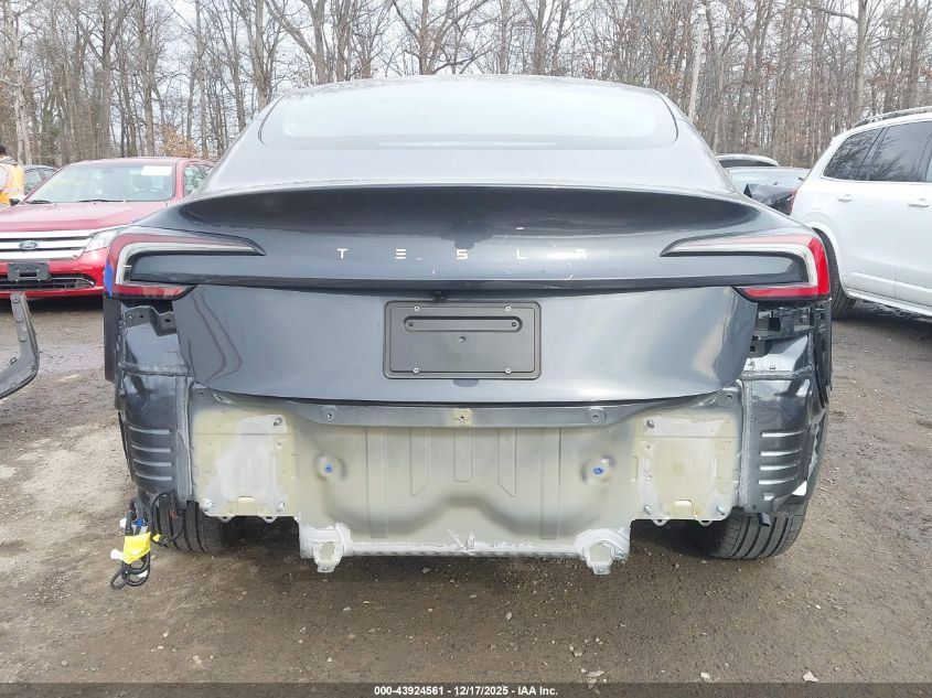 2025 Tesla Model 3 Long Range Rear-Wheel Drive/Standard Rear-Wheel Drive VIN: 5YJ3E1EA0SF976399 Lot: 43924561