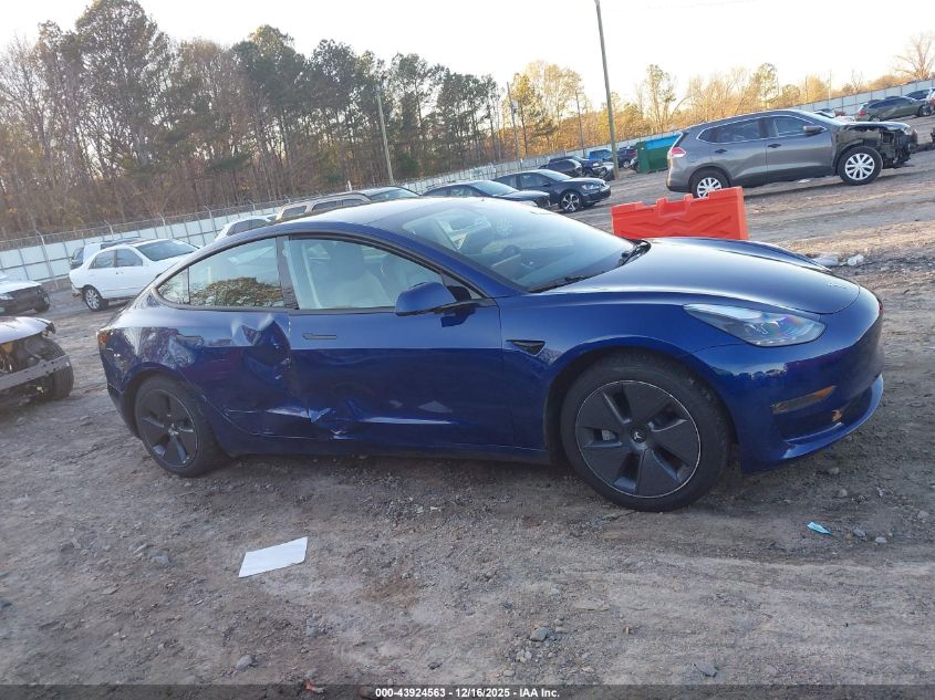 2021 Tesla Model 3 Standard Range Plus Rear-Wheel Drive VIN: 5YJ3E1EA8MF092097 Lot: 43924563