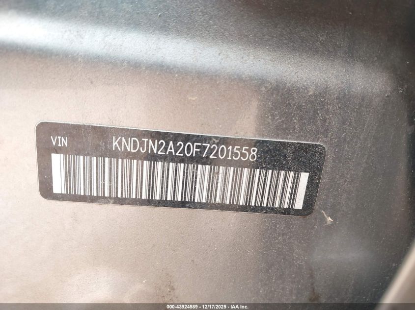 2015 Kia Soul VIN: KNDJN2A20F7201558 Lot: 43924589