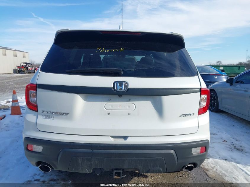2021 Honda Passport Awd Ex-L VIN: 5FNYF8H54MB037933 Lot: 43924670