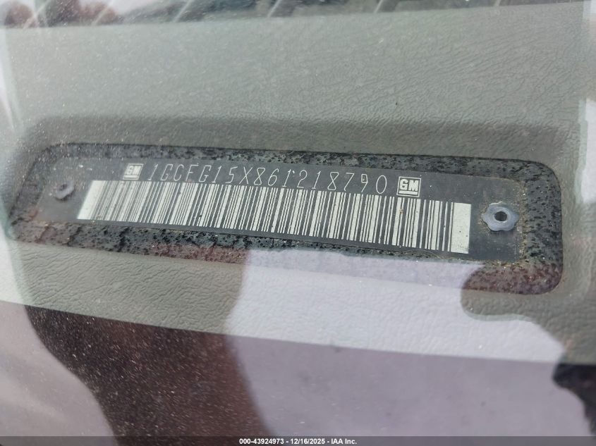 2006 Chevrolet Express Work Van VIN: 1GCFG15X861218790 Lot: 43924973