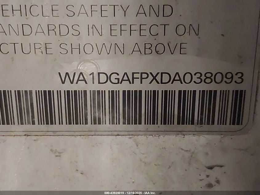 2013 Audi Q5 3.0T Premium Plus VIN: WA1DGAFPXDA038093 Lot: 43925019