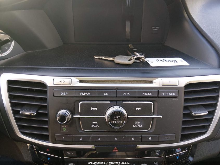 2016 Honda Accord Lx VIN: 1HGCR2F39GA005316 Lot: 43925103