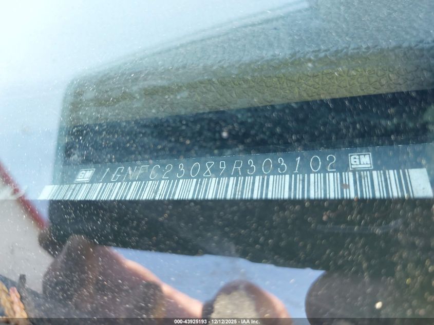 2009 Chevrolet Tahoe Lt1 VIN: 1GNFC23089R303102 Lot: 43925193