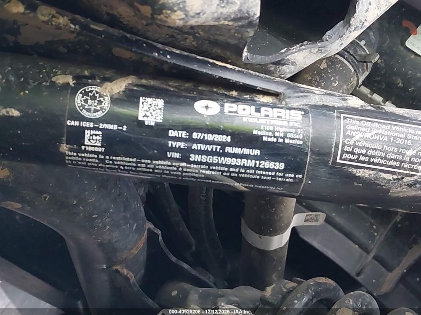 2024 Polaris Xpedition Xp 5 1000 Northstar VIN: 3NSG5W993RM126639 Lot: 43925208