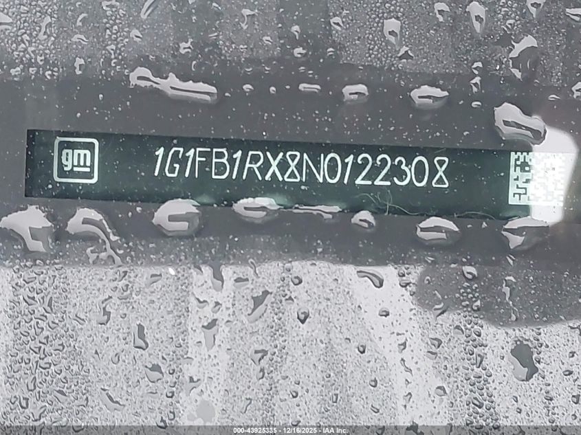 2022 Chevrolet Camaro Rwd 1Lt VIN: 1G1FB1RX8N0122308 Lot: 43925335