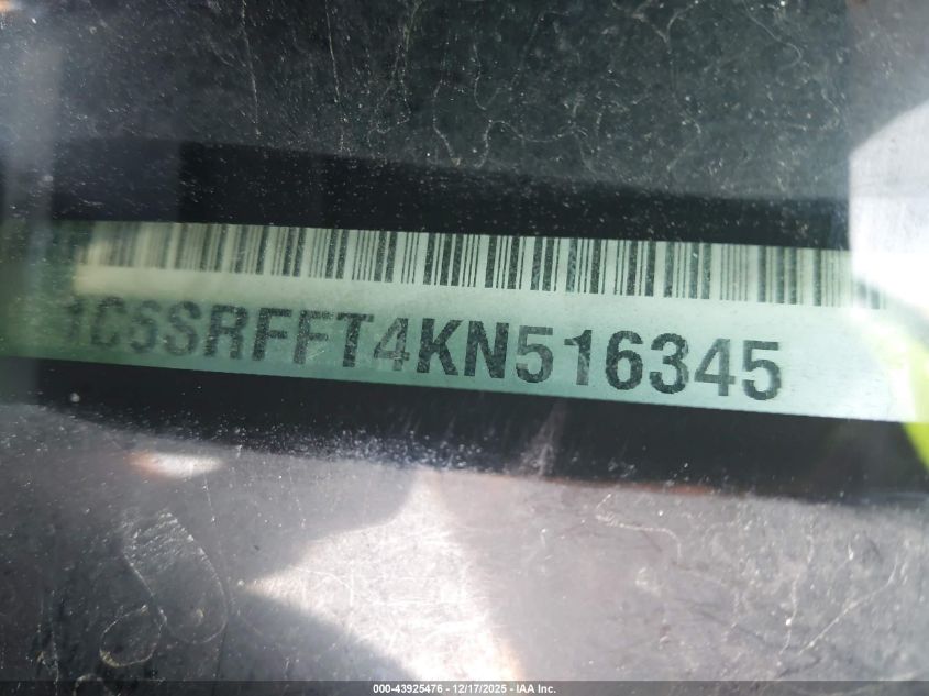 2019 Ram 1500 Big Horn/Lone Star 4X4 5'7 Box VIN: 1C6SRFFT4KN516345 Lot: 43925476