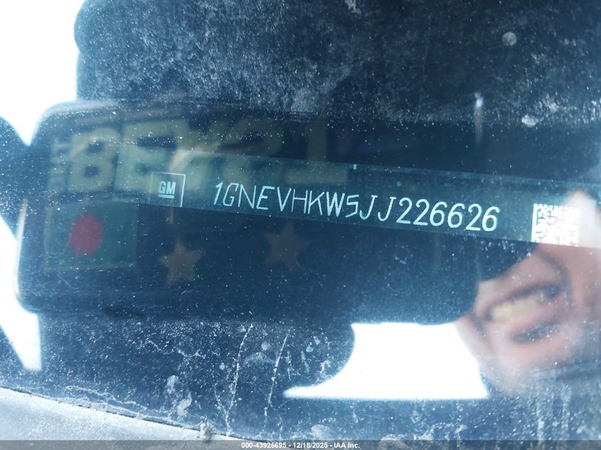 2018 Chevrolet Traverse 3Lt VIN: 1GNEVHKW5JJ226626 Lot: 43925695
