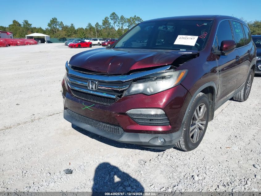 2017 Honda Pilot Ex-L VIN: 5FNYF5H55HB012835 Lot: 43925787