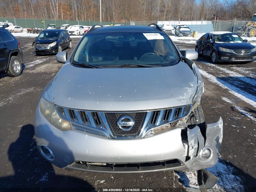 2010 Nissan Murano Sl VIN: JN8AZ1MW1AW100965 Lot: 43925802