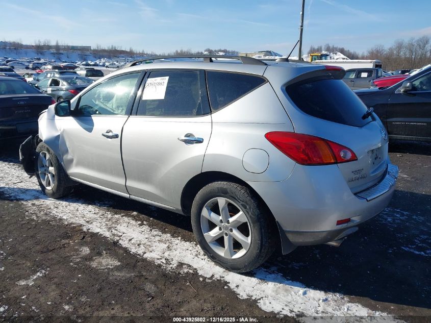 2010 Nissan Murano Sl VIN: JN8AZ1MW1AW100965 Lot: 43925802