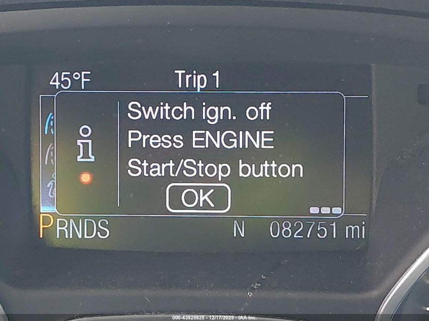 2013 Ford Escape Sel VIN: 1FMCU9H93DUB07742 Lot: 43925925