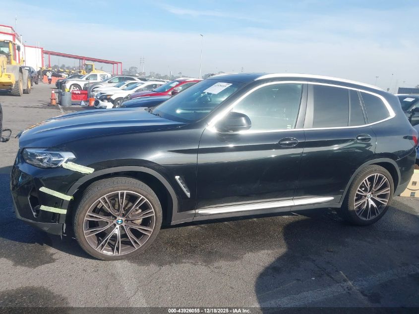 2022 BMW X3 xDrive30I VIN: 5UX53DP04N9K79772 Lot: 43926055