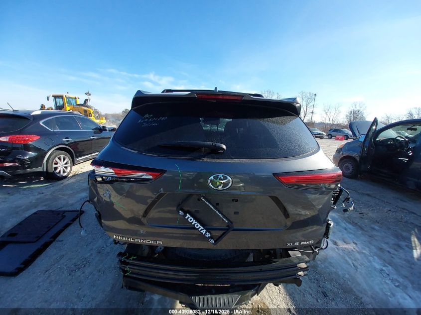 2022 Toyota Highlander Xle VIN: 5TDGZRBH9NS589162 Lot: 43926082