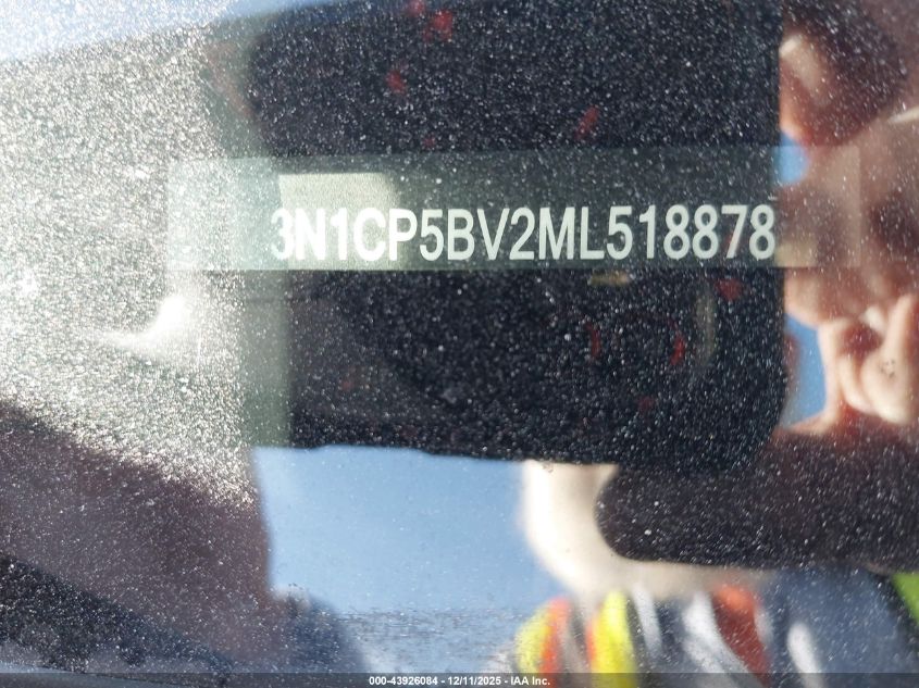 2021 Nissan Kicks S Xtronic Cvt VIN: 3N1CP5BV2ML518878 Lot: 43926084