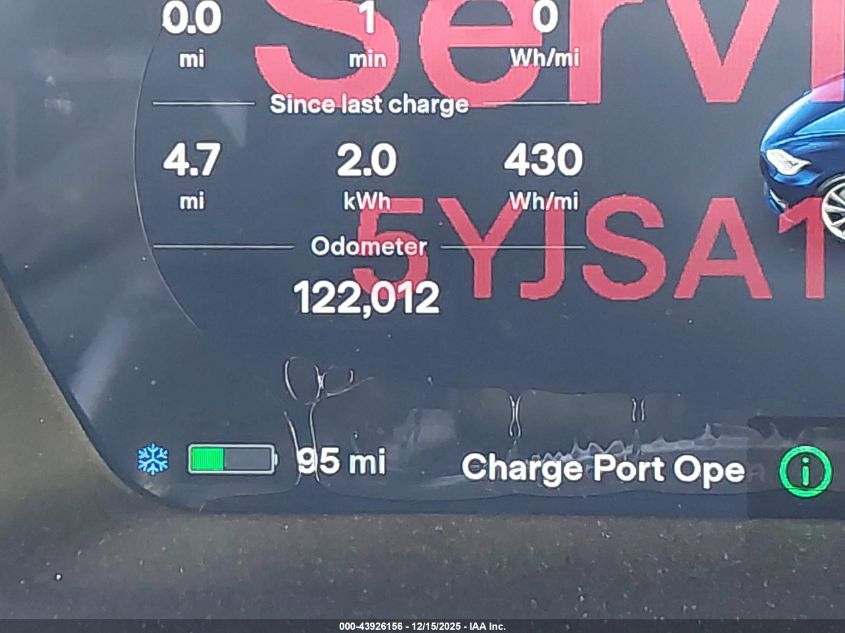 2016 Tesla Model S 60D/70D/75D/85D/90D VIN: 5YJSA1E29GF125130 Lot: 43926156