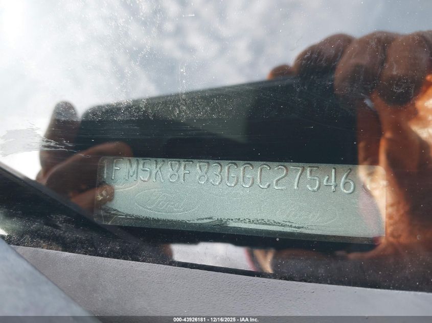 2016 Ford Explorer Limited VIN: 1FM5K8F83GGC27546 Lot: 43926181