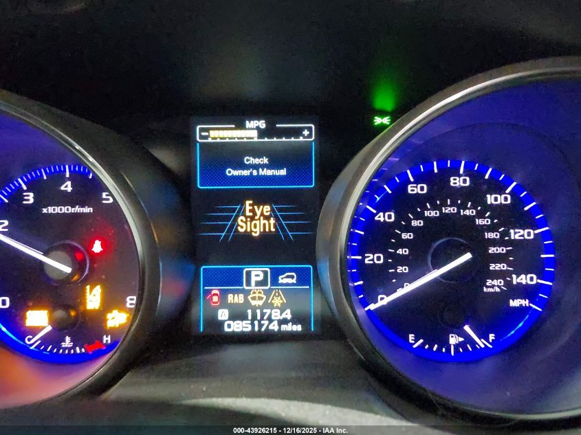 2018 Subaru Outback 2.5I Touring VIN: 4S4BSATC6J3332597 Lot: 43926215