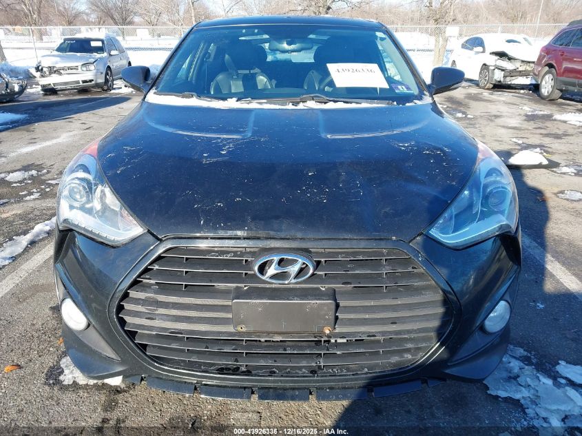 2014 Hyundai Veloster Turbo W/Blue VIN: KMHTC6AE2EU207485 Lot: 43926336