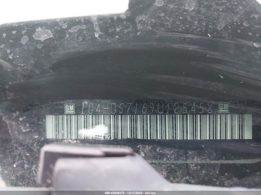 2009 Buick Lucerne Cxl VIN: 1G4HD57169U125458 Lot: 43926370