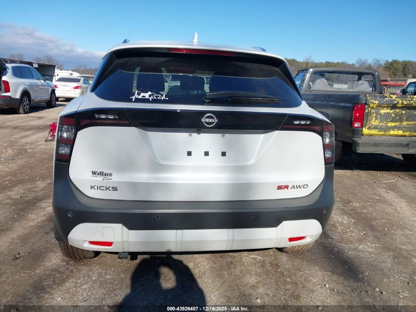 2025 Nissan Kicks Sr Intelligent Awd VIN: 3N8AP6DB9SL332785 Lot: 43926407