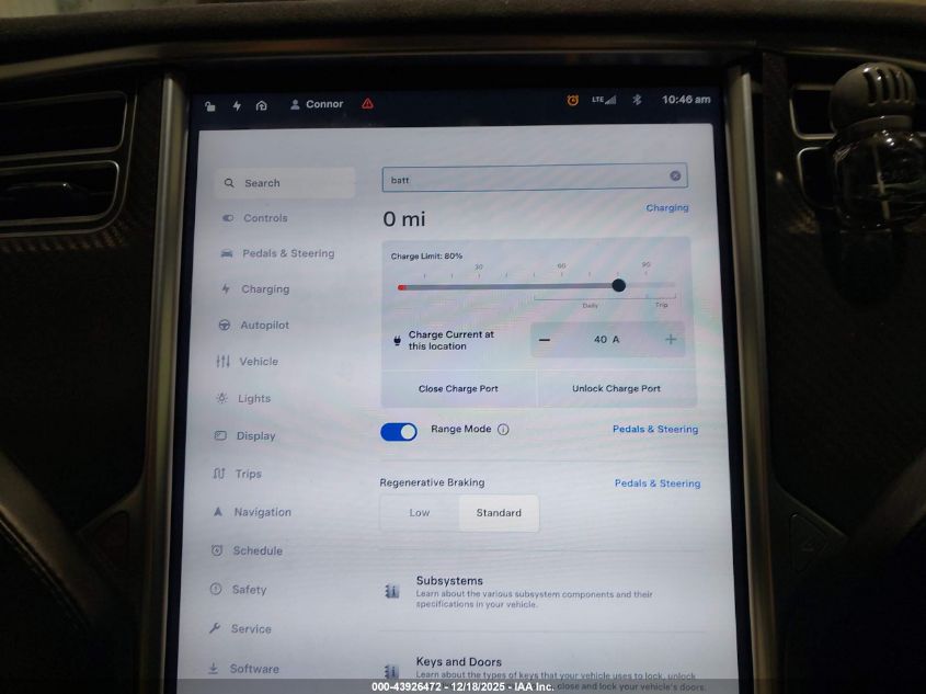 2015 Tesla Model S 70D/85D/P85D VIN: 5YJSA1H20FF088088 Lot: 43926472