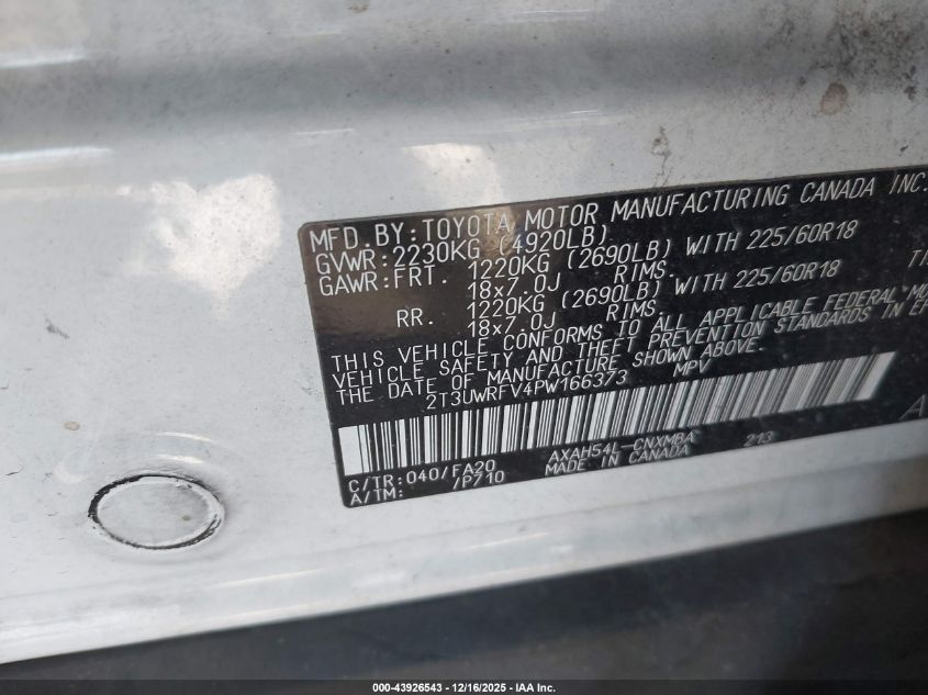 2023 Toyota Rav4 Hybrid Woodland Edition VIN: 2T3UWRFV4PW166373 Lot: 43926543