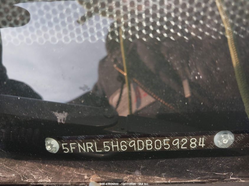 2013 Honda Odyssey Ex-L VIN: 5FNRL5H69DB059284 Lot: 43926588