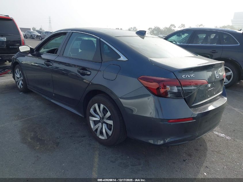 2025 Honda Civic Lx VIN: 2HGFE2F25SH508030 Lot: 43926614