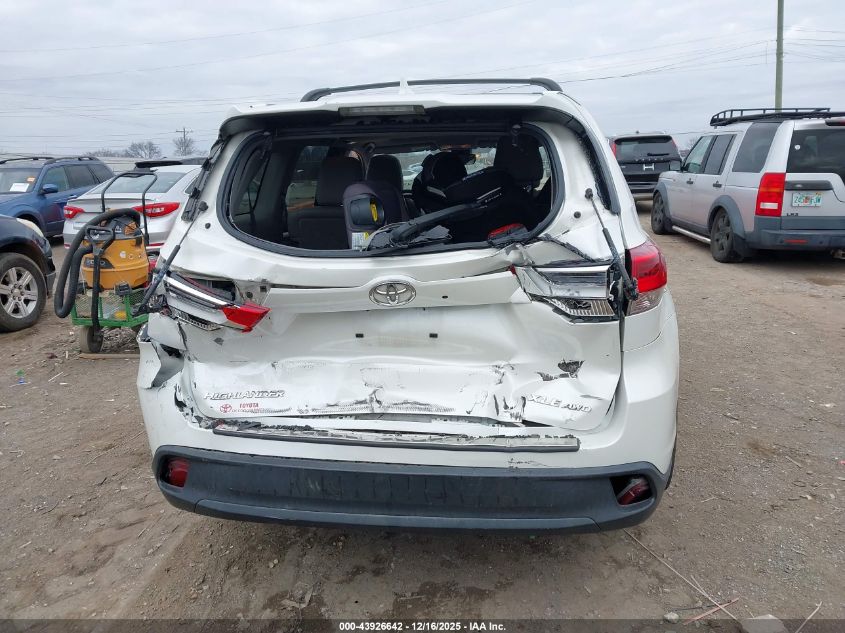 2019 Toyota Highlander Xle VIN: 5TDJZRFH8KS589987 Lot: 43926642