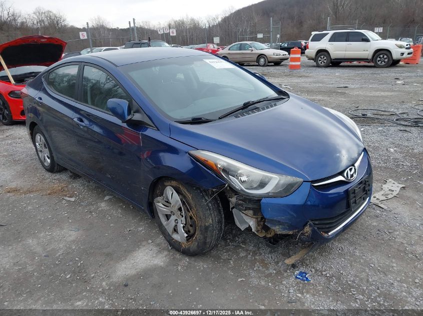 2016 Hyundai Elantra Se VIN: 5NPDH4AE5GH753662 Lot: 43926697