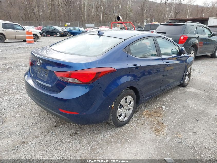 2016 Hyundai Elantra Se VIN: 5NPDH4AE5GH753662 Lot: 43926697
