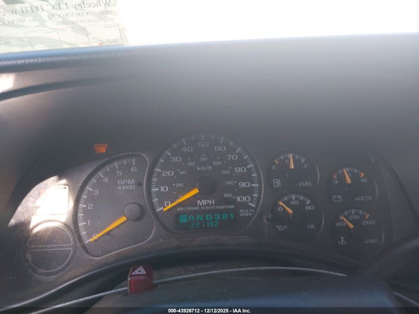 2002 Chevrolet Silverado 1500 Ls VIN: 2GCEK19V521307644 Lot: 43926712