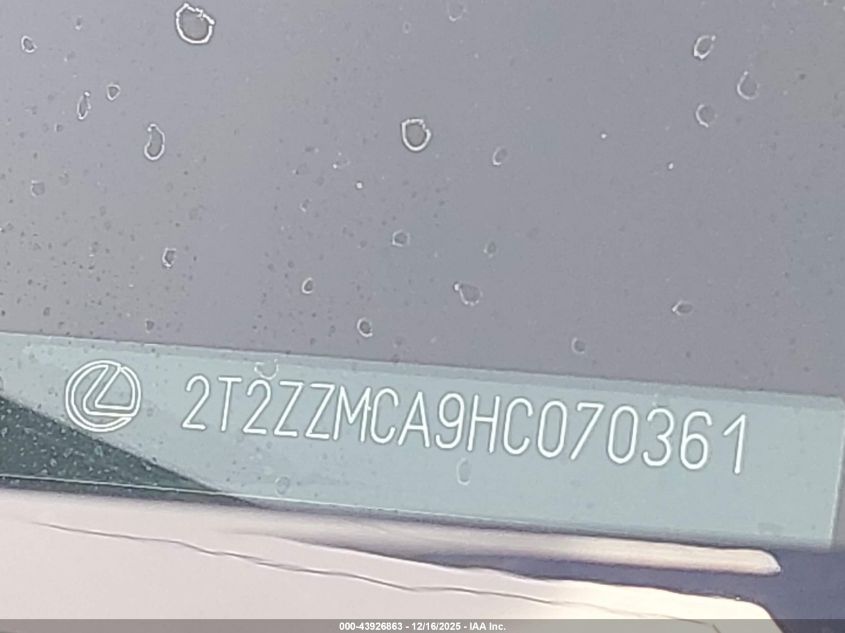 2017 Lexus Rx 350 VIN: 2T2ZZMCA9HC070361 Lot: 43926863