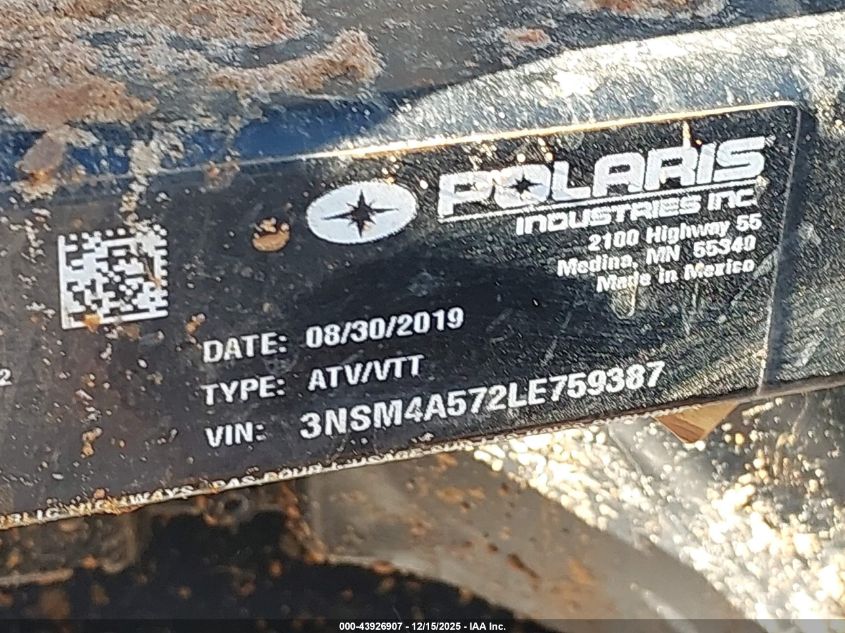 2020 Polaris Ranger Crew 570-4 VIN: 3NSM4A572LE759387 Lot: 43926907