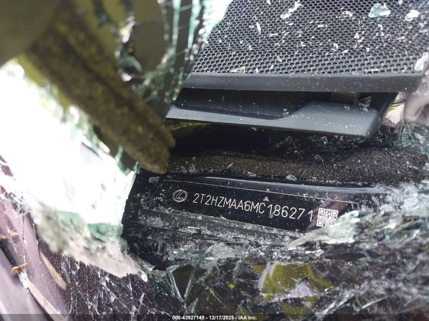 2021 Lexus Rx 350 VIN: 2T2HZMAA6MC186271 Lot: 43927149
