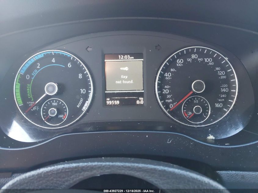 2014 Volkswagen Jetta Hybrid Sel VIN: 3VW637AJXEM229983 Lot: 43927229